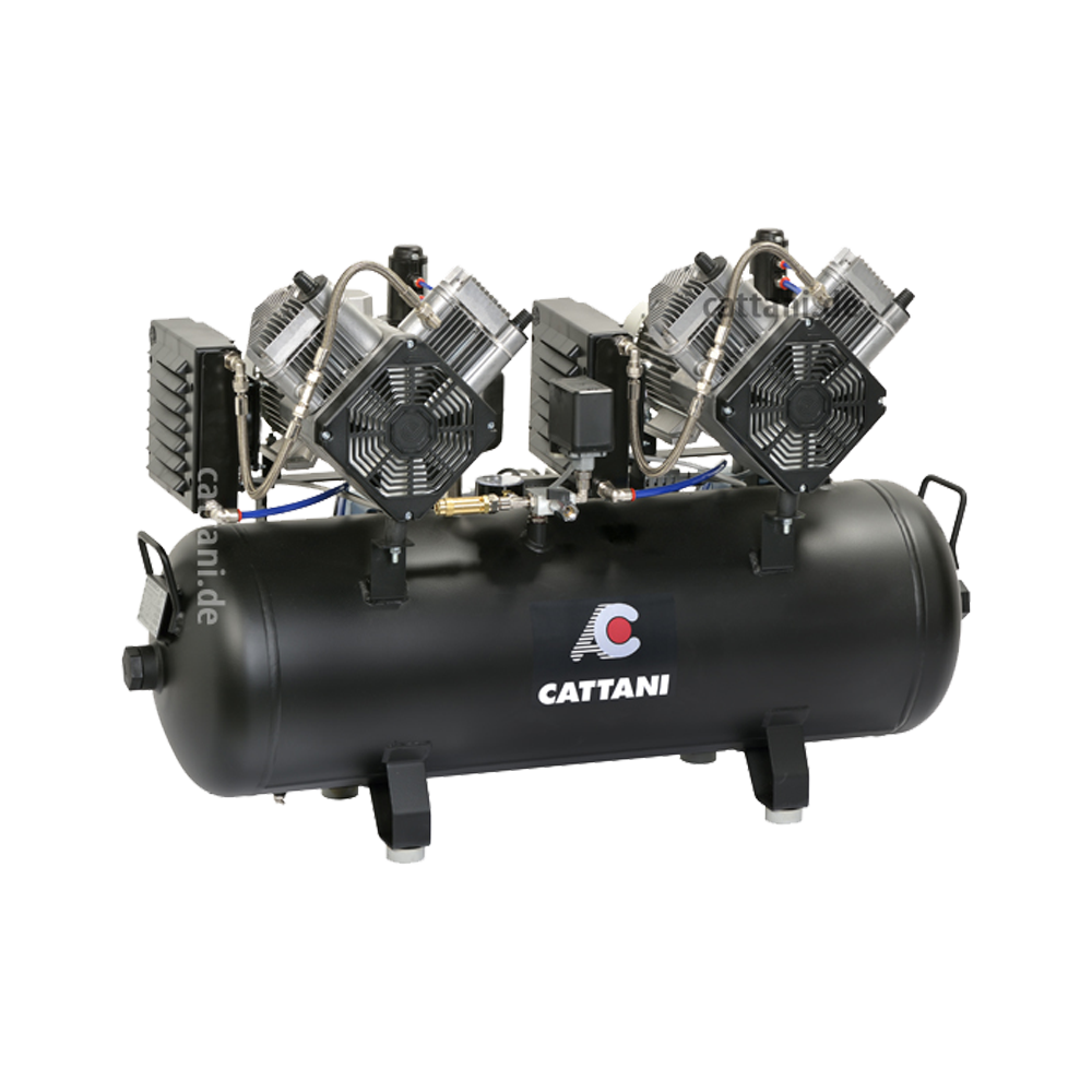 Cattani 2-Zylinder-Tandem Kompressor CAD-CAM ohne Schallschutz für Zahnärzte